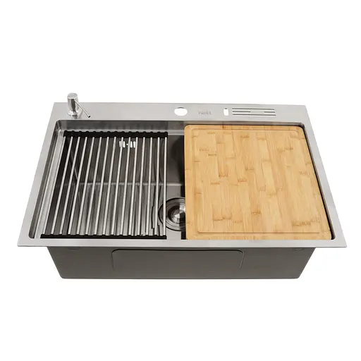 Кухонна мийка накладна з нержавіючої сталі кухонна станція Nett NS-7048, Нержавіюча сталь - фото 5