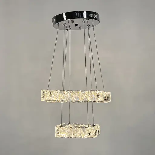 Елегантна кришталева люстра на 2 яруси 27+17 см | Арт. (T) C 030/2 (300+180) | Line F - фото 3