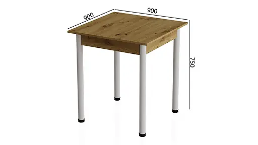 Стіл кухонний Ferrum-decor Агата 75x90x90 Білий ДСП Дуб Артізан 16мм (FRD-105681) - фото 3