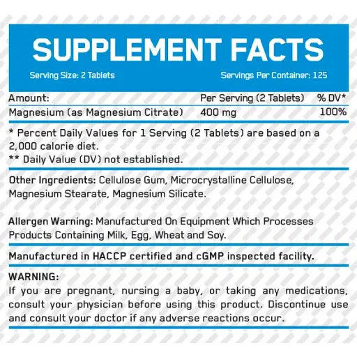 Цитрат магнію Everbuild Nutrition Magnesium Citrate 200 мг 100 таблеток - фото 2