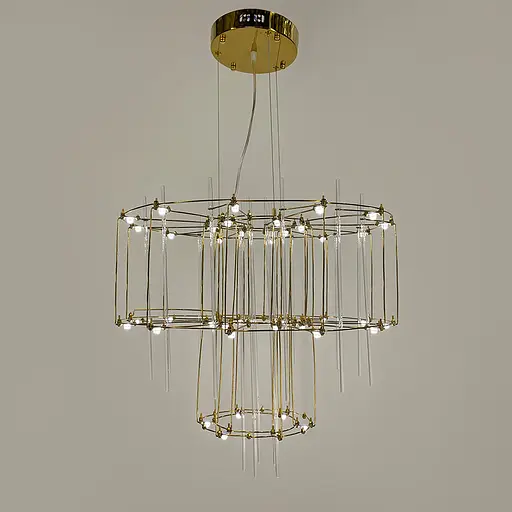 Невагома золота двоярусна люстра Ø 60 см | Арт. MJ 205-600 Titanium | Line F - фото 8