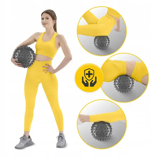 М'яч для пілатесу, йоги, реабілітації 4FIZJO 20 см (масажний) Black (P-5905973402330) - фото 3