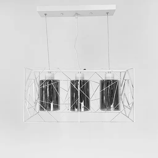 Світильник Лофт у білому корпусі на 3 графітових плафони | Арт. 12120/3 WT+GR | Line F - фото 1