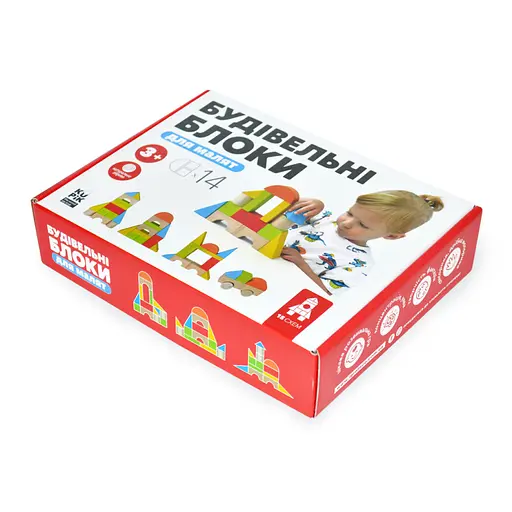 Дерев'яний конструктор "Будівельні блоки" Igroteco 900453, 14 деталей - фото 3