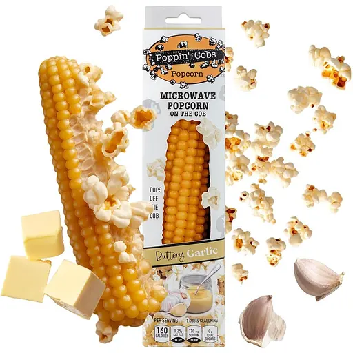 Кукурудза Poppin' Cobs для попкорну масло-часник 132 г - фото 2