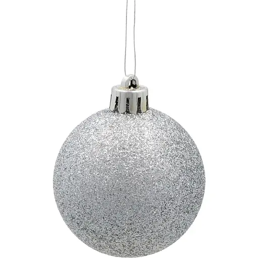 Комплект елочных шариков Chomik пластиковые 5 см серебристые 20 шт. (GIF3801) - фото 5