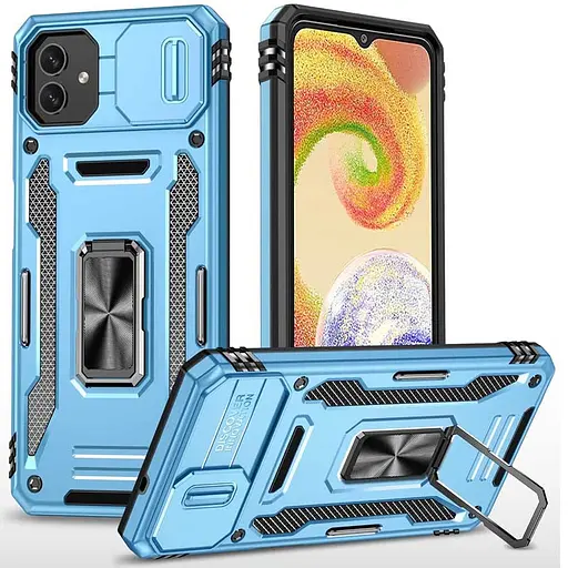 Чехол Epik ударопрочный Camshield Army Ring для Samsung Galaxy A05 Голубой/Light Blue