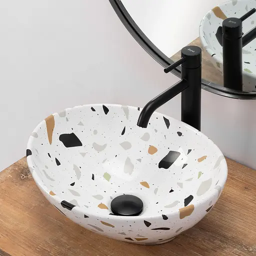 Умивальник Rea Sofia terazzo накладний REA-U6932, Цветной - фото 3