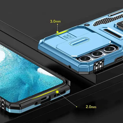 Чохол Epik ударостійкий Camshield Army Ring для Samsung Galaxy A35/A55 Блакитний/Light Blue - фото 6