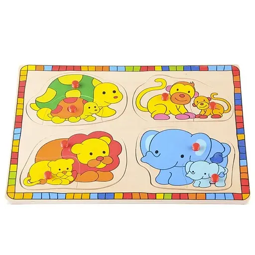 Игрушка для развития деревянный вкладыш Зоопарк IE132