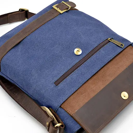 Кожаная мужская сумка через плечо TARWA 27х31х8 см sum0025764 - фото 6