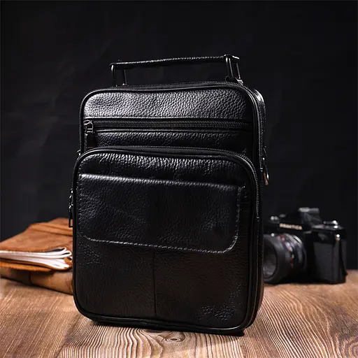 Шкіряна чоловіча сумка Vintage 19,5х24х4,5 см sum0023580 - фото 7