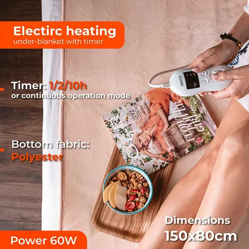 Електропростирадло Camry CR 7423 з таймером односпальне 60 Вт 150x80 8 рівнів нагріву автовимкне - фото 8