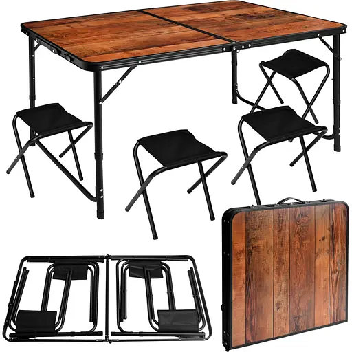 Стол туристический раскладной со стульями Hanert WoodLine 120×60 см - фото 1