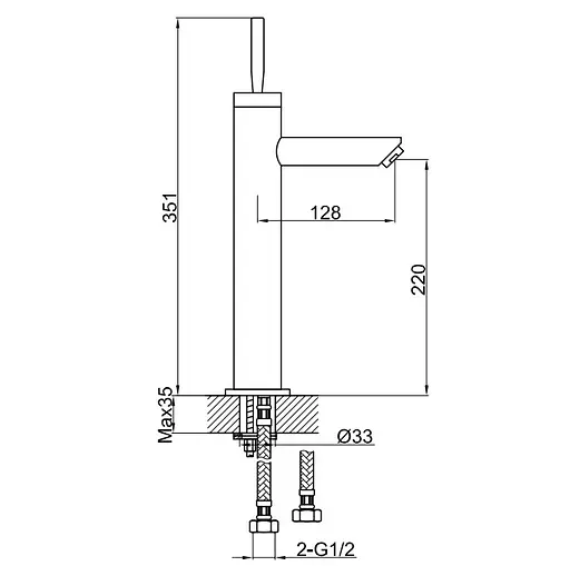 Смеситель для умывальника Kohlman Maxima хром высокий QB170M Хром - фото 2