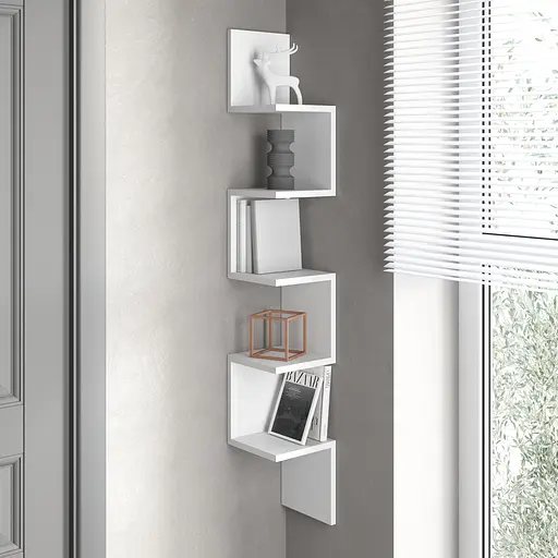 Полка настенная Vays M-9 угловая из 5 секций ЛДСП 20x20x128 см для дома офиса гостиной