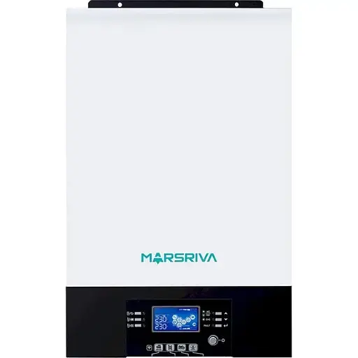 Сонячний інвертор Marsriva MR-SPF6000K 6 кВт, однофазний, MPPT, чиста синусоїда, макс. струм заряду - 27A/120A, RS232 білий
