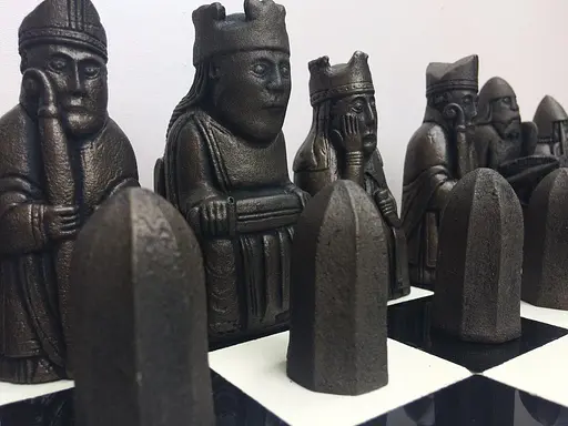 Шаховий набір острова Льюїс/шаховий набір чарівників ефект античної бронзи та олова - фото 8