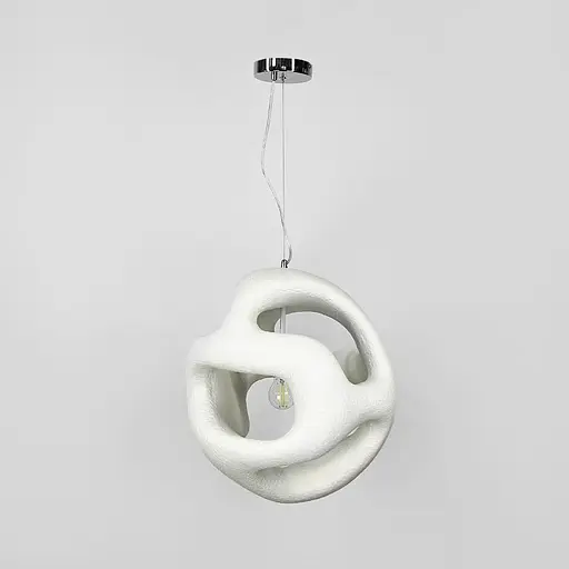 Гіпсовий світильник у білому кольрі Ø 50 см | Арт. MJ34-450*500 WT | Line F - фото 2