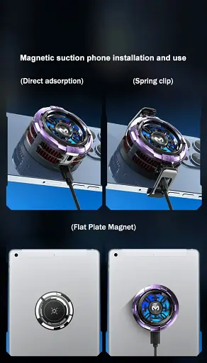 Кулер активне охолодження для телефону / планшета Memo CX08 AI c магнітним і механічним кріпленням Purple (18515) - фото 9