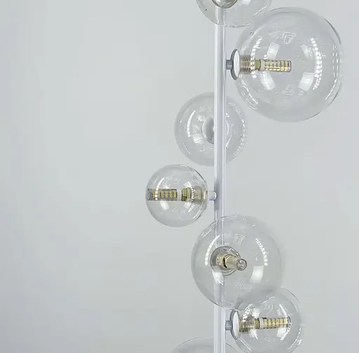 Оригінальна люстра в видовженому білому корпусі з прозорими плафонами Line.F CA 15-10 - фото 7