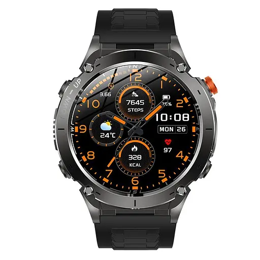 Тактичний розумний смарт-годинник для військових Smart Watch Y101 з ліхтариком компасом GPS-трекером і спортивними режимами Чорний - фото 2