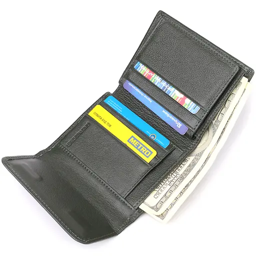 Жіночий гаманець середнього розміру з натуральної шкіри ST Leather 12х14х2 см acs0029649 - фото 7