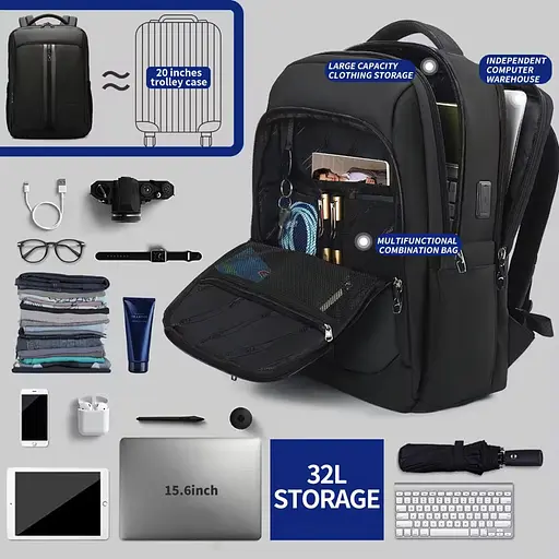 Рюкзак Tigernu T-B9600 15. 6" черный - фото 3