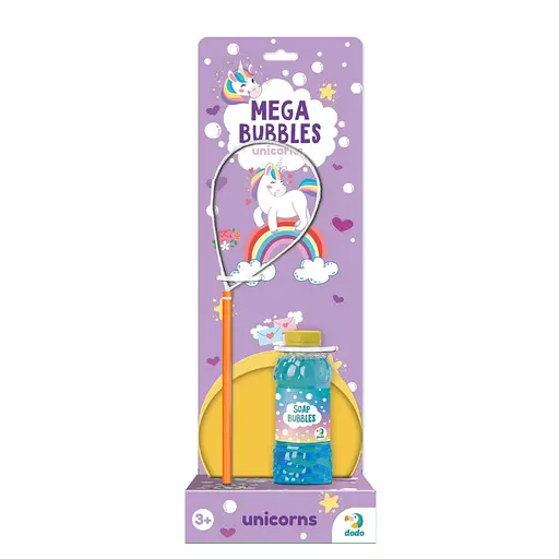 Мильні бульбашки "Mega Bubbles Єдиноріжки" DoDo Toys 500118 з тарілкою 450 мл - фото 1