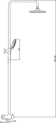 Душова система Ravak DS 090.00 X07P232, Хром - фото 2