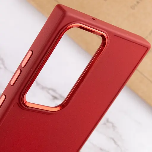 TPU чехол Bonbon Metal Style для Samsung Galaxy S23 Ultra Красный / Red - фото 5
