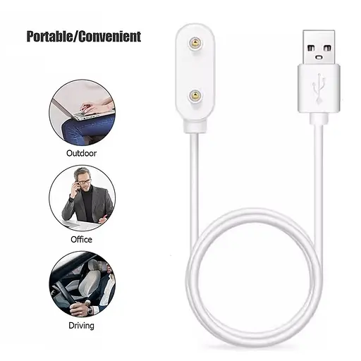 Зарядний пристрій Amazfeel для фітнес-браслета Huawei band 9, 8, 7, 6, 6Pro (Type-C - вхід) білий - фото 3
