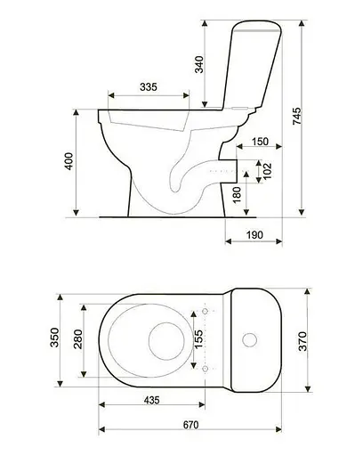 Унітаз-компакт Cersanit Merida 772 011 3/6 л поліпропіленове сидіння з металевим кріпленням 30412 - фото 3
