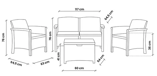 Набор садовой мебели Bica Venezia 2 графит - фото 10