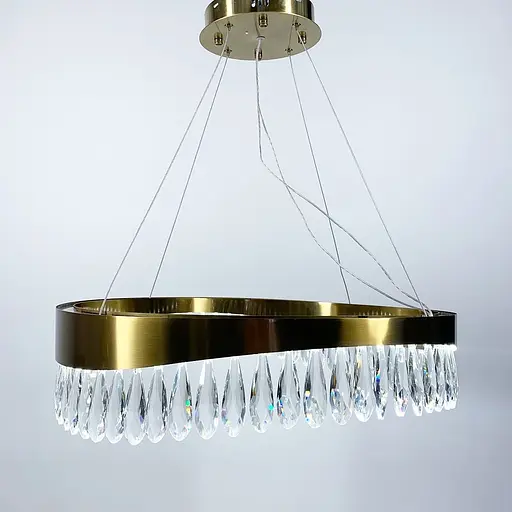 Подвесная люстра Xavier с хрустальными камнями Line.F Диаметр 60см - фото 5