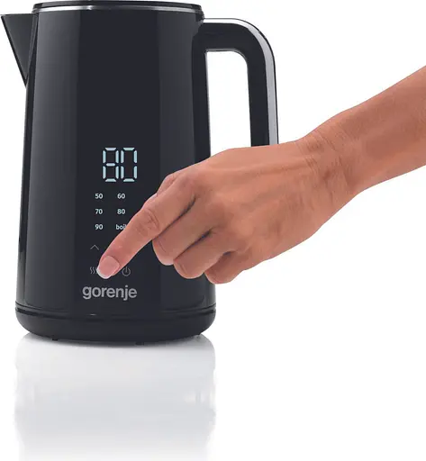 Gorenje Электрочайник, 1.7 л, двойные стенки, LED дисплей, Strix контроль, черный - фото 9