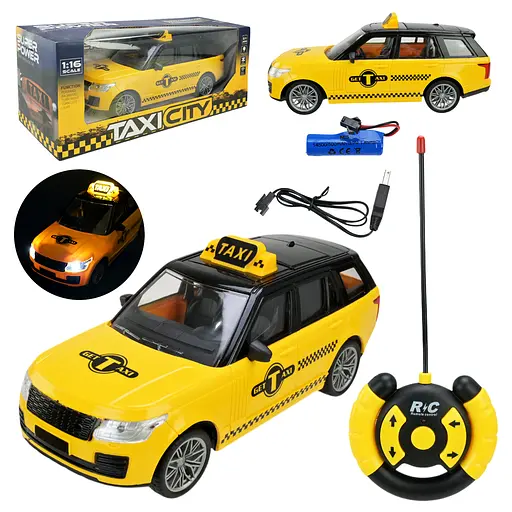 Машина аккумуляторная "Такси" на радиоуправлении, световые эффекты T9012A