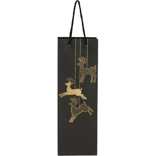 Пакет Новорічний паперовий Олені 2639 Різнокольоровий - фото 1