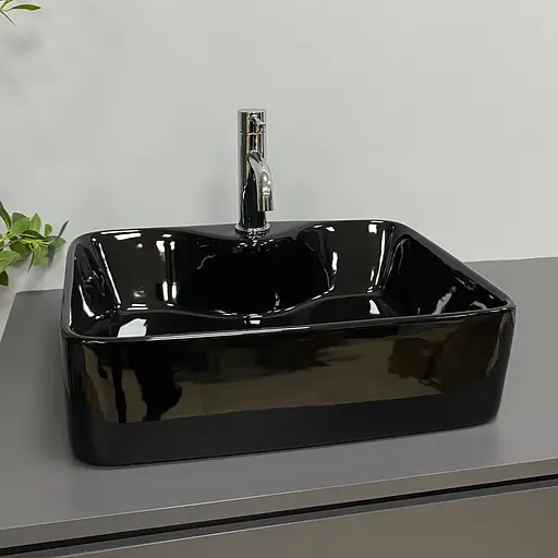 Умивальник VBI Forli black glossy накладний VBI-011106, Чорний - фото 5