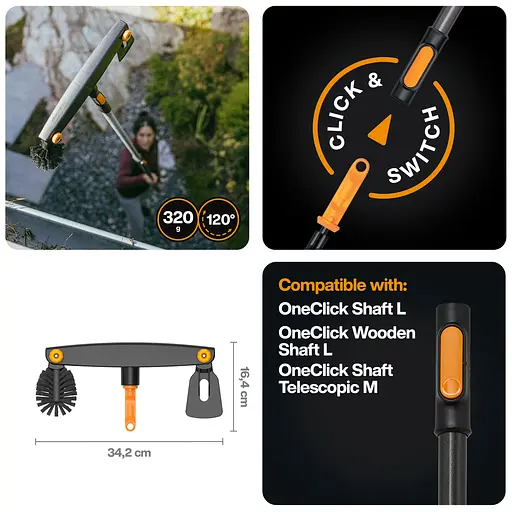 Щітка для очищення жолобів Fiskars OneClick (1080698) - фото 2