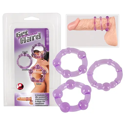 Набор эрекционных колец You2Toys Get Hard 3 шт. фиолетовый - фото 4