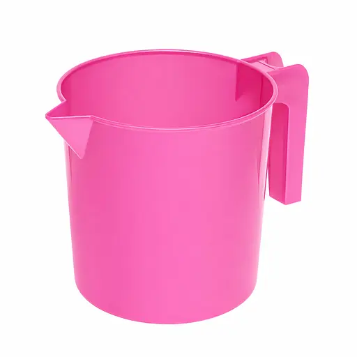 Стакан мірний пластмасовий із ручкою для харчових продуктів 1750 мл Рожевий 88217 - фото 1