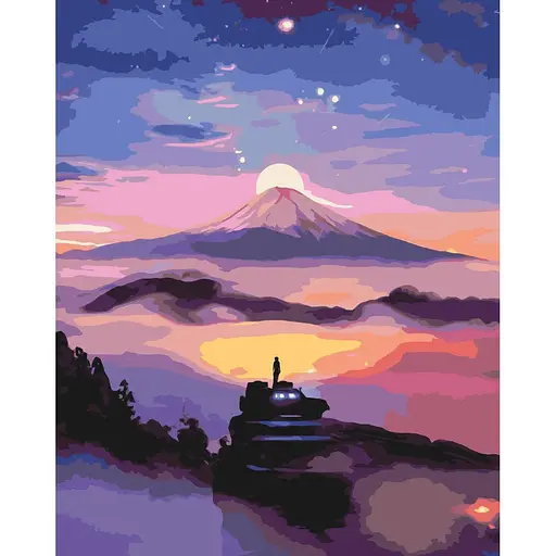 Картина по номерам на подрамнике Brushme Сиреневый закат