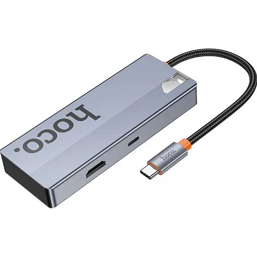 USB-хаб Hoco HB50 Wow 5-in-1 Deep Space Gray [140638] - фото 4