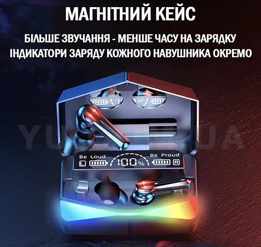 Беспроводные игровые наушники TWS M28/ Наушники с зарядным кейсом, микрофоном и сенсорами/ Наушники геймерские - фото 4
