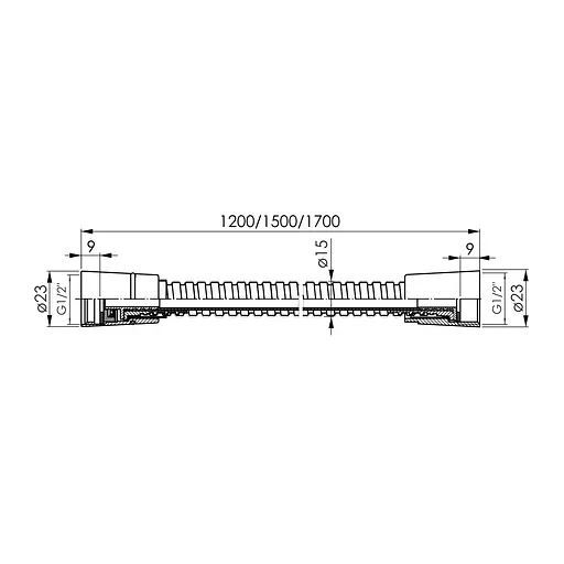 Шланг для душу Imprese LSR SS 1700 мм anti-twist black matt f03600110SF, Чорний матовий - фото 2
