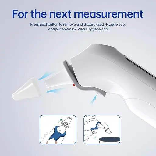 Термометр для ушей профессиональной точности для взрослых и младенцев, 3-цветный код предупреждения о лихорадке - фото 6