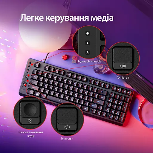 Клавиатура HyperX Alloy Origins EVE 1800 99key Red USB-A EN/UA RGB Black (B7JE0AA) - фото 10