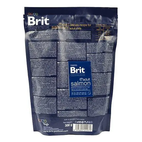 Сухой корм Brit Premium Cat by Nature Adult Salmon для кошек с лососем, 300 г - фото 3