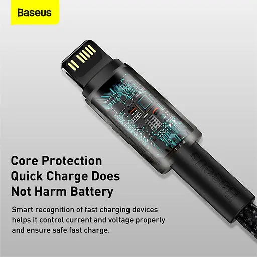 Кабель Baseus Tungsten Gold Fast Charging Data Cable Type-C to iP PD 20W 2m Black - фото 14